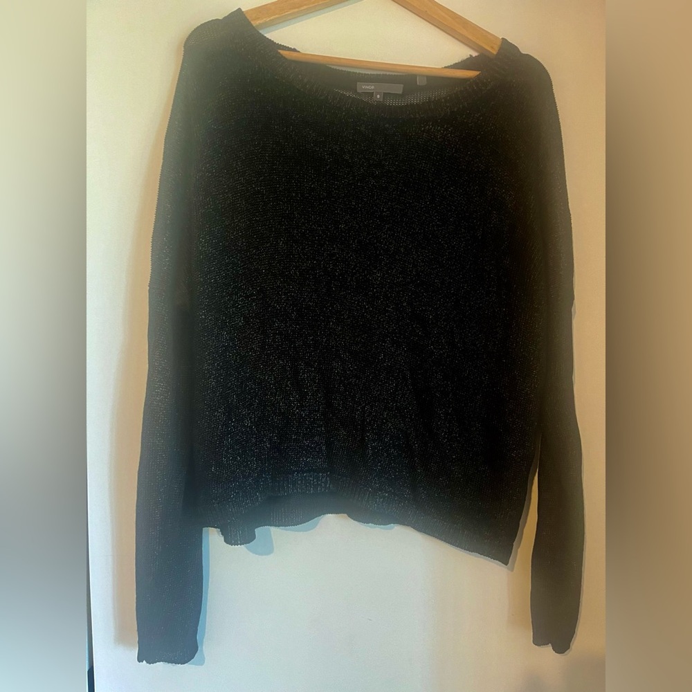 Vince. black metallic sweater